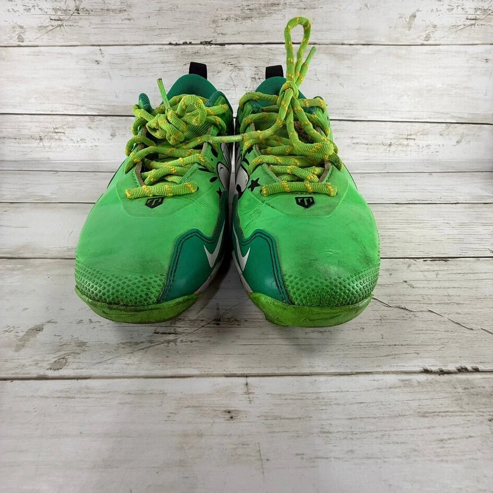 Nike Alpha Menace Shark 3 Kids‎ 5Y Green Yellow Graffiti Baseball Cleats CV0581